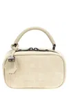 Brunello Cucinelli Small Handbag With Suede Finish And Detachable Strap In Beige
