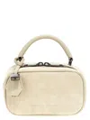 Brunello Cucinelli Small Handbag With Suede Finish And Detachable Strap In Beige