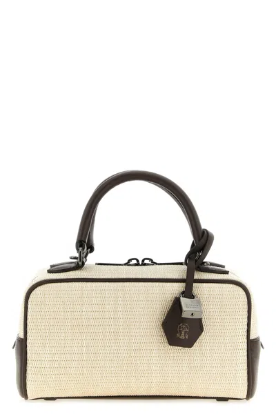 Brunello Cucinelli 'boston Explorer' Small Handbag In Sand