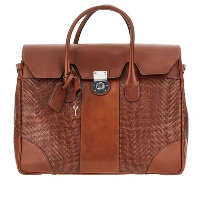 Brunello Cucinelli 'boston' Leather Travel Bag In Brown
