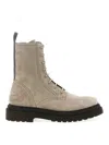 Brunello Cucinelli Suede Combat Boots Monile