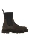 Brunello Cucinelli Brown Ankle Boots With Pull-tab With Monil At The Heel