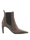 Brunello Cucinelli Pointed Ankle Boots In Brown