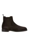 Brunello Cucinelli Panelled Suede Ankle Boots In Brown