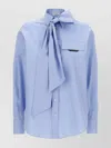 Brunello Cucinelli Bow Pocket Long Sleeve Shirt In Blue
