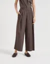 Brunello Cucinelli Box Pleat Trousers In Brown
