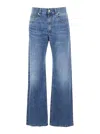 Brunello Cucinelli 'boyfriend' Blue Five Pocket Jeans With Faded Effect In Denim Woman In Multicolor
