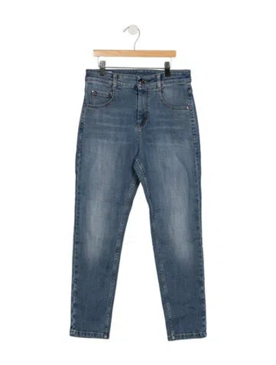Pre-owned Brunello Cucinelli Kids' Boys Button And Zip Closure Jeans In Blue
