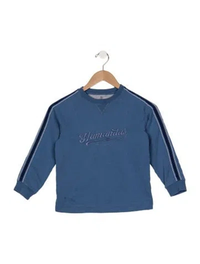 Pre-owned Brunello Cucinelli Kids' Boys Embroidered Pullover In Blue