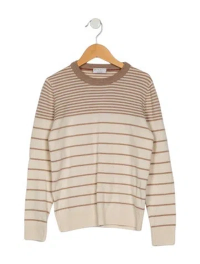 Pre-owned Brunello Cucinelli Kids' Boys Long Sleeve Knitwear Sweater In Neutrals