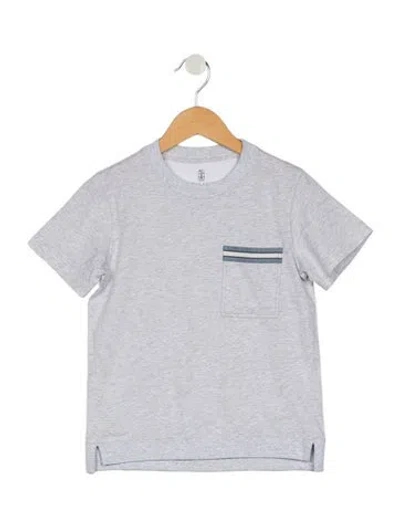 Pre-owned Brunello Cucinelli Kids' Boys Short Sleeve Shirt In Grey