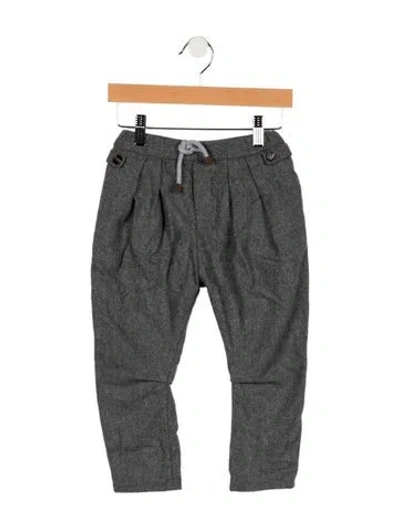 Pre-owned Brunello Cucinelli Babies' Boys Wool Solid Pants In Grey