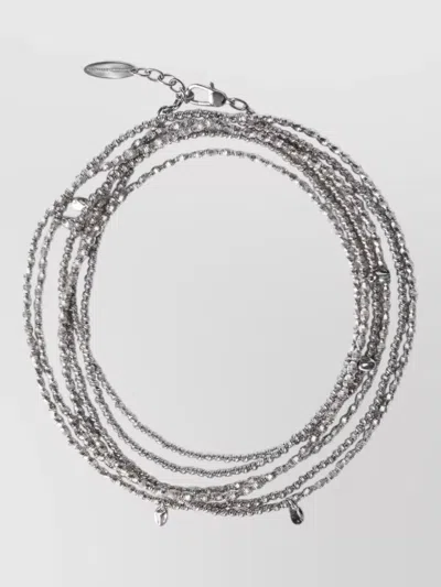 Brunello Cucinelli Bracelet Multi Strand Design Polished Finish Adjustable In Metallic