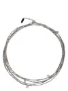 Brunello Cucinelli Strand Bracelet With Adjustable Beaded Detailing In Ematite Steel+palladio Fume