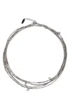 Brunello Cucinelli Strand Bracelet With Adjustable Beaded Detailing In Silver
