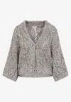 Brunello Cucinelli Braid Cardigan In Wool-blend In Gray