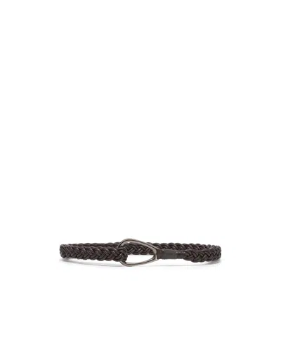 Brunello Cucinelli Braided Belt In Black