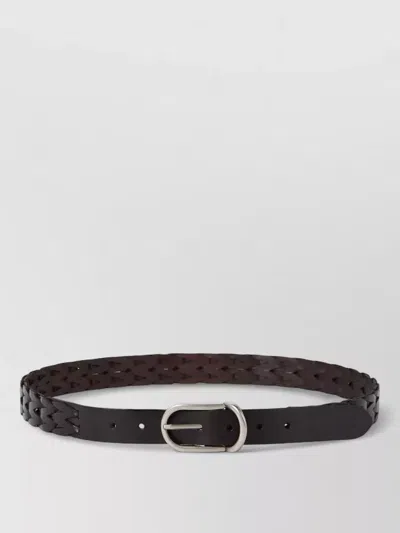 Brunello Cucinelli Braided Belt Adjustable Length Mens Accessory In Brown