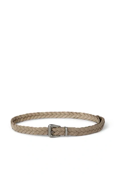 Brunello Cucinelli Braided Belt In Gray