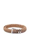 Brunello Cucinelli Braided Belt With Tip In Brown