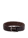 Brunello Cucinelli Braided-strap Leather Belt In Dark Brown