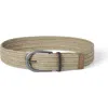 Brunello Cucinelli Linen Belt Braided Design Shiny Loop In Neutral