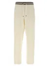 Brunello Cucinelli Cable Knit Cashmere Pants With Ribbed Cuffs In Neutral