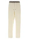 Brunello Cucinelli Cable Knit Cashmere Pants With Ribbed Cuffs In Neutral
