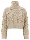 Brunello Cucinelli Braided Sweater Sweaters And Cardigans Beige In Neutral