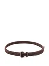 Brunello Cucinelli Slim Belt Adjustable Length Braided Texture In Brown