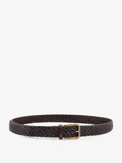 Brunello Cucinelli Braided Leather Belt In Brown