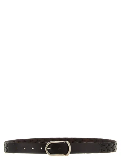 Brunello Cucinelli Braided Leather Belt Belts Brown