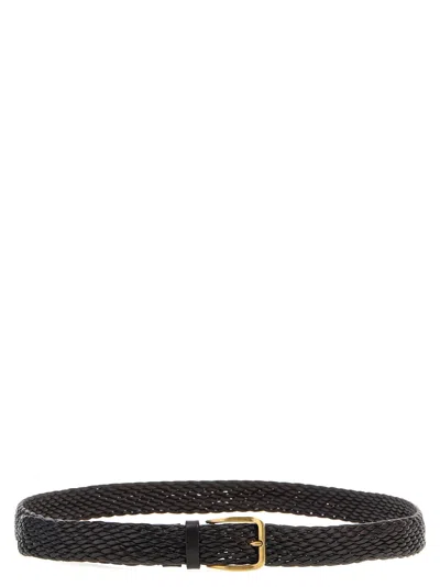 Brunello Cucinelli Braided Leather Belt Belts In Brown