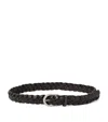 Brunello Cucinelli Braided Leather Belt In Black