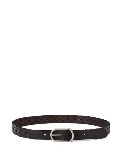 Brunello Cucinelli Braided Leather Belt In Brown