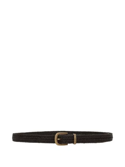 Brunello Cucinelli Braided Leather Belt In Brown