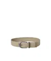 Brunello Cucinelli Linen Belt Braided Design Shiny Loop In Neutral