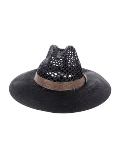 Pre-owned Brunello Cucinelli Braided Mesh Fedora W/tags In Black