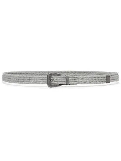 Brunello Cucinelli Braided Monili Belt In Grey