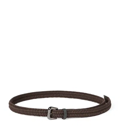Brunello Cucinelli Braided Monili-detail Belt In Brown