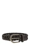 Brunello Cucinelli Women Braided Nappa Leather Belt With Jewellery In Brown