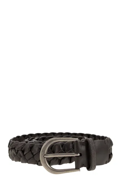 BRUNELLO CUCINELLI BRUNELLO CUCINELLI BRAIDED NAPPA LEATHER BELT WITH JEWELLERY