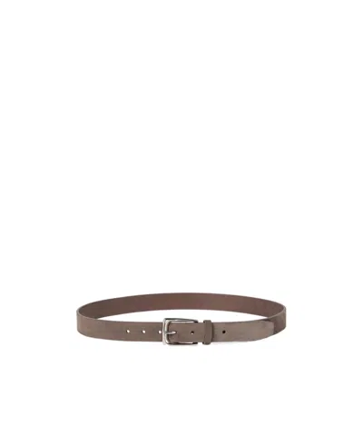 Brunello Cucinelli Braided Reversed Leather Belt In Brown