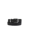 Brunello Cucinelli Braided Stretch Leather Belt In Black