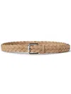Brunello Cucinelli Light Brown Leather Braided Belt