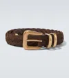 Brunello Cucinelli Braided Suede Belt In Brown