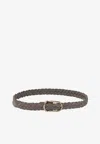 Brunello Cucinelli Braided Suede Buckled Belt In Green