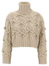 Brunello Cucinelli Braided Sweater Sweaters And Cardigans Beige In Neutral