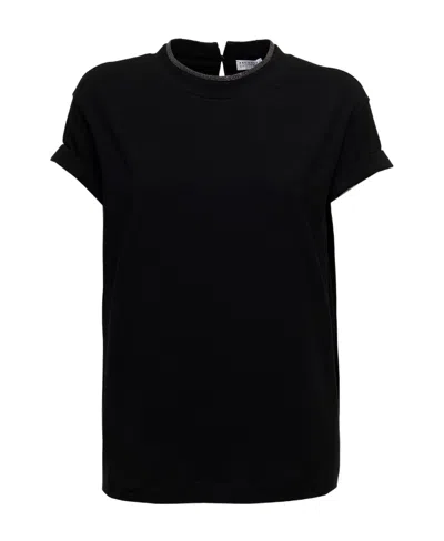BRUNELLO CUCINELLI BRUNELLO CUCINELLI CHAIN-TRIM CREWNECK T-SHIRT