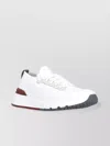 Brunello Cucinelli Breathable Low Top Sneakers With Raised Sole In White